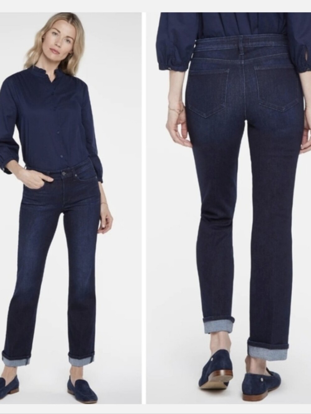 NYDJ Barbara Bootcut Jeans Dark Wash 8